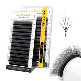NAGARAKU 5D W Shape Eyelash Extension VERSION 3.0 lash Supplies Natural Soft Volume 0.07mm C curl 15mm Premade Fans PBT Matte Black Cluster W Lash Easy Fanning False Lashes yy Lashes Wheat Spike Shape