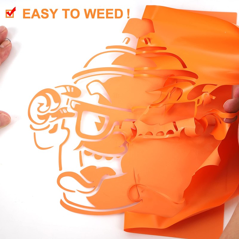 FUNKAKA Orange HTV Heat Transfer Vinyl Bundle, 12" x 10"
