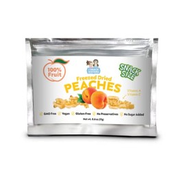 Snack Size Delicious Peaches - All Natural 100% Freeze Dried Peaches: No Added Sugar or Preservatives, Paleo, Gluten-Free. Healthy Snack for Children & Adults (0.6 Oz)
