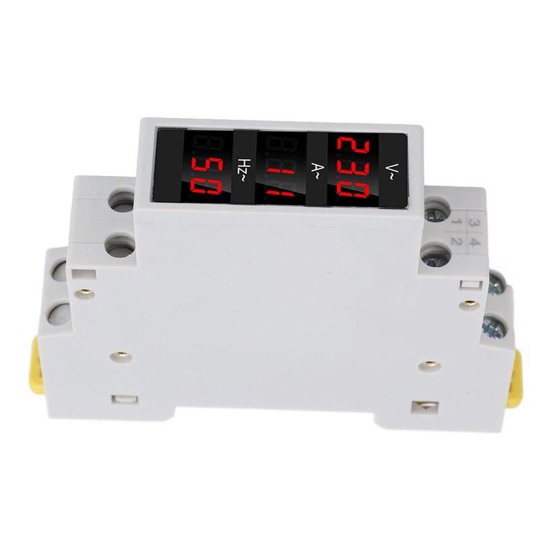 Digital Display Energy Meter Din Rail Mounted Volts Amps Hertz