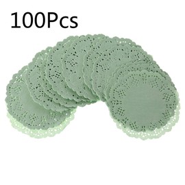SUCHUANGUANG Colorful Lace Paper Mats Coasters Placemats Wedding Events Party Table Wrapping Paper Doilies Green