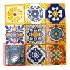 Escanver Tapete Azulejo Artesanal 10cm Talavera Mosaico Amarillo 40pz
