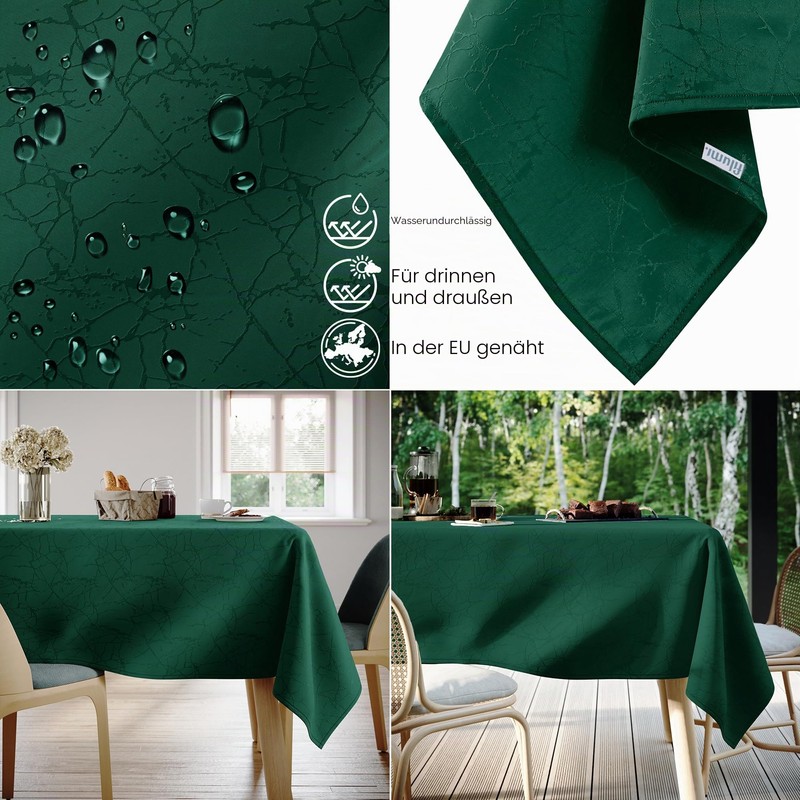 Filumi Tablecloth 120 x 160 cm Dark Green Washable for