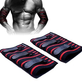 Adjustable Elbow Sleeve Brace Compression Support for Weightlifting Bodybuilding Bench Press Elbow Pad Protector (1 Pair) Kangkang (XXL)