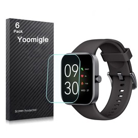 Yoomigle 6 Pack Compatible with ASWEE P4 1.85'' Smart Watch Screen Protector Film Compatible for AZTTKIA P4 1.85 Inch Smartwatch Screen Protectors Foils Cover Crystal Clear HD Anti-Scratch