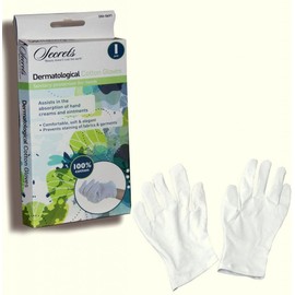 Moisturising Beauty Skin Gloves Ladies White Soft Cotton Lining Eczema Dry Hands