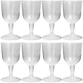 Clear Plastic Wine Glasses (5.5 Oz) 8 Count - Premium Quality, Perfectly Sized & Disposable - Great For Parties & Events
