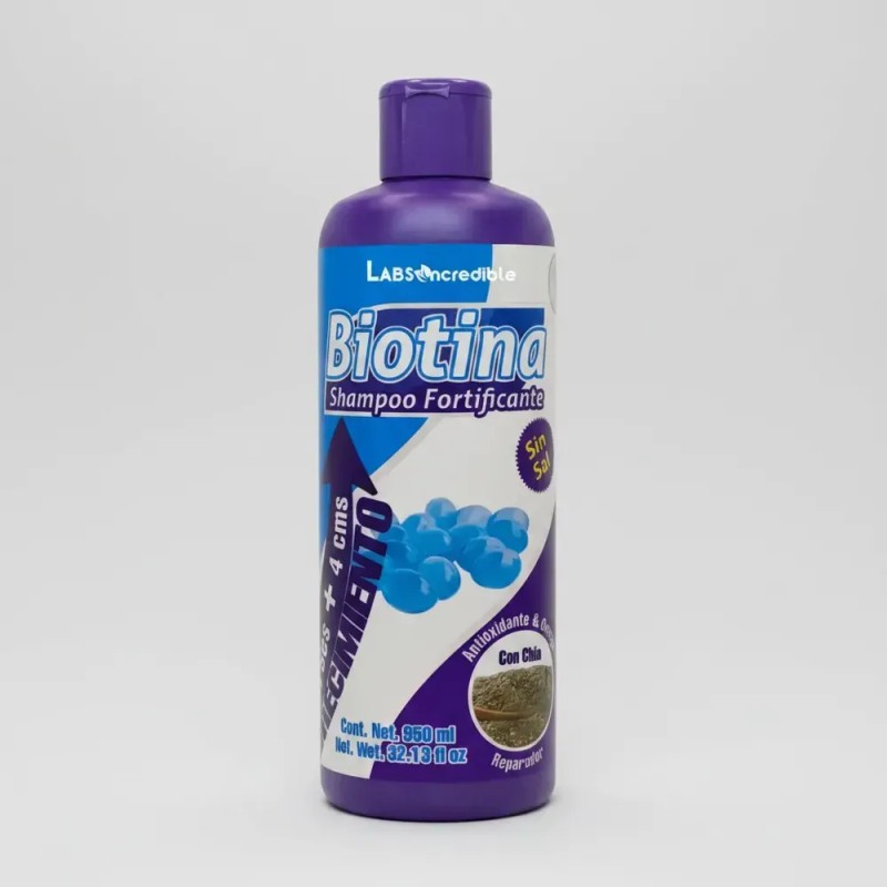 Shampoo Sin Sal Con Biotina Anticaida + Crecimiento Labs ncredible