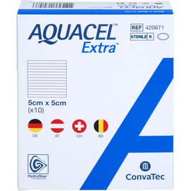 AQUACEL Extra 5x5 cm (Pack of 10) Dressings