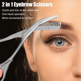 Tijeras de corte de cejas con peine, regalos para hombres y mujeres