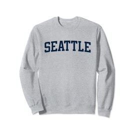 Seattle Washington Collegiate Style Varsity Block Letter Sweatshirt