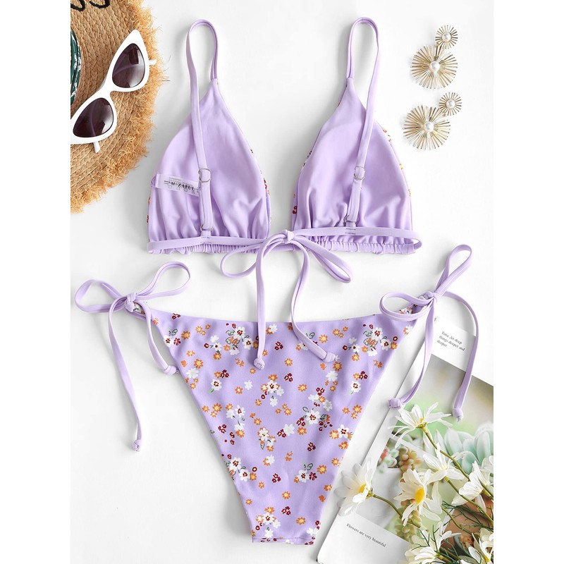 ZAFUL - Bikini triangular para mujer, traje de baño de