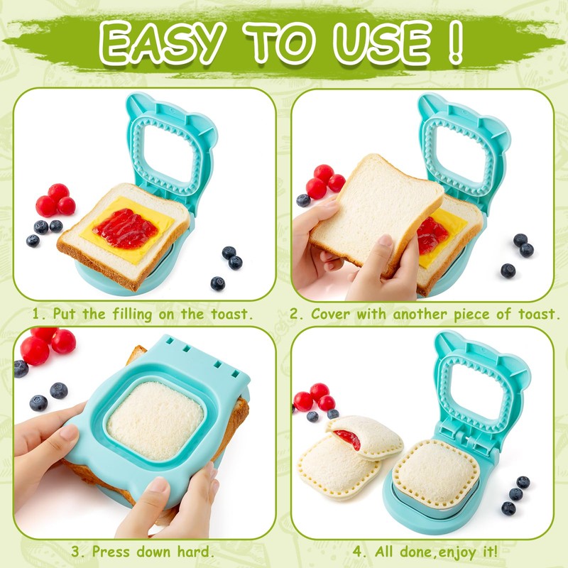 Nifogo Uncrustable Sandwich Cutter Maker, Large Sandwich Cutter and Sealer