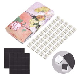 40Pcs Empty Half Pans with Magnetic Stripe Watercolor Paint Travel Tin Palette Case, Artist Paints Half Pan Kits for DIY Watercolor Oils or Acrylics Painting Art Drawing Champs Rose