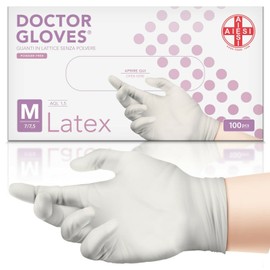 AIESI® Disposable Latex Powder-Free Gloves for Medical Use Doctor Gloves (Pack of 100) Size M