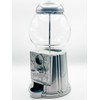 Medium Size 11" Metal and Glass Candy Gumball Machine, Silver