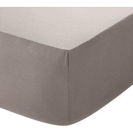 Every Thread Counts Double Extra Deep Fitted Sheet 200 Thread 100% Egyptian Fine Quality, Soft & Smooth Cotton Percale - Durable and Cozy Bed Sheets (Grey, Double)