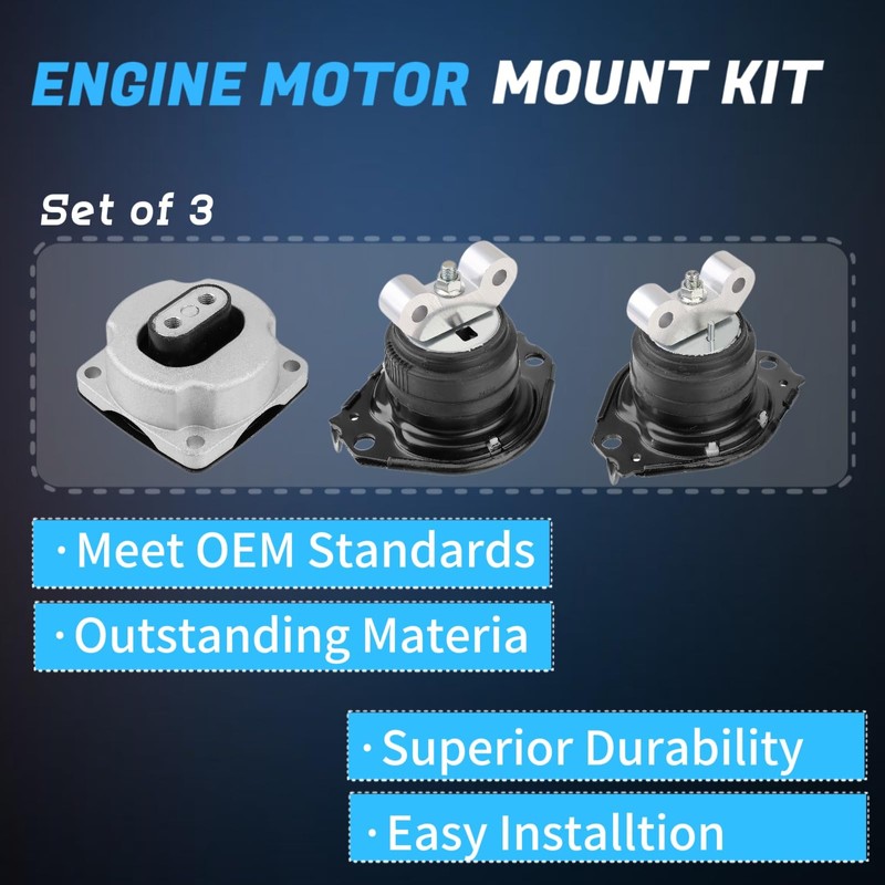 Vinomkii 3PCS A5522 A5388 Engine Motor & Trans Mount Compatible
