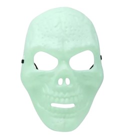 Máscara de Calavera Fluorescente, Verde Menta, Plástico, Brilla en la Oscuridad, para Disfraz de Halloween, Fiestas de Terror, para Adultos y Niños