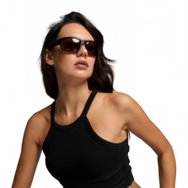 YOARDAH Italy Made Polarized Sunglasses with Corning Glass Lenses, Stylish & Scratch-Resistant for Exercise & Daily Use, Brown