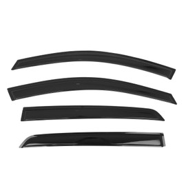 IKON MOTORSPORTS Tape on Window Visors Compatible with 2022-2025 Volkswagen MK8 Golf GTI & Golf R, Acrylic Smoke/Tinted Rain Guards, Side Window Wind Deflectors 4PCS