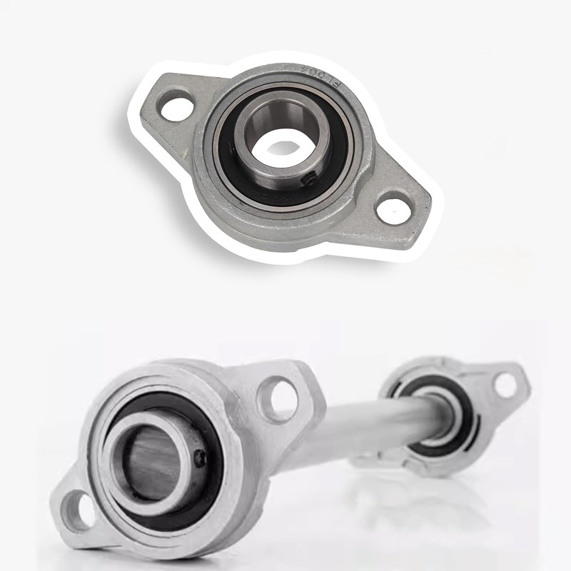 CNBTR 20mm Inner Dia Sliver Zinc Alloy Miniature Flange Block