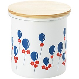 Tamahashi New ADR-54 Canister, Storage Container, Enamel, 25.5 fl oz (750 ml), Made in Japan, Aderia Retro White Balloons, White