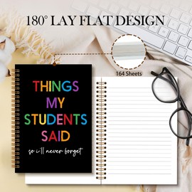 OINDADE Teacher Gifts Notebook Journal, Teacher Journal, Things My Students Said Funny Colorful Notebooks Gifts for Teachers Women, Teachers School Office Supplies, TeachersDay Gift, 6x8.2In（Black）