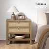 SICOTAS Night Stand with Drawers and Storage Shelf - Large