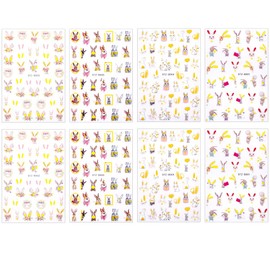 3D Cartoon Bunny Nail Stickers for Women Cute Rabbit Nail Decals for Nail Art Easter Rabbits Nail Art Stickers for Nail Designs Easter Nail Sticker Bunny Stickers for Nails Spring Nail Accessories