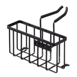 Yamazaki 5640 Faucet Storage Holder, Black, Approx. W 8.9 x D 7.3 x H 5.5 inches (20.3 x 18.5 x 14 cm), Tower Sink Storage for Small Items, Sponge Holder