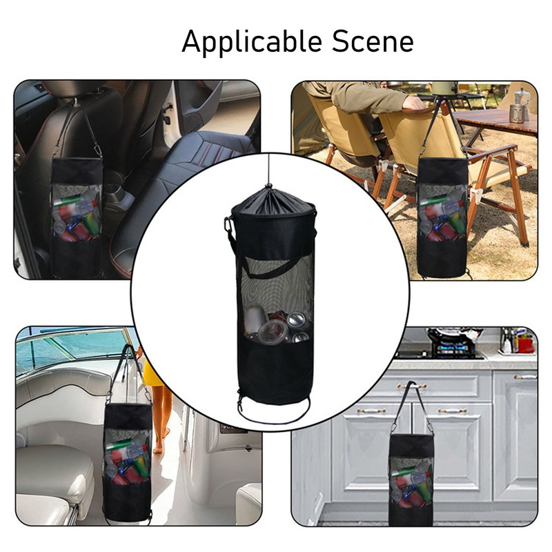 Mesh Trash Bag Washable Large Capacity Lightweight Portable Outdoor Garbage