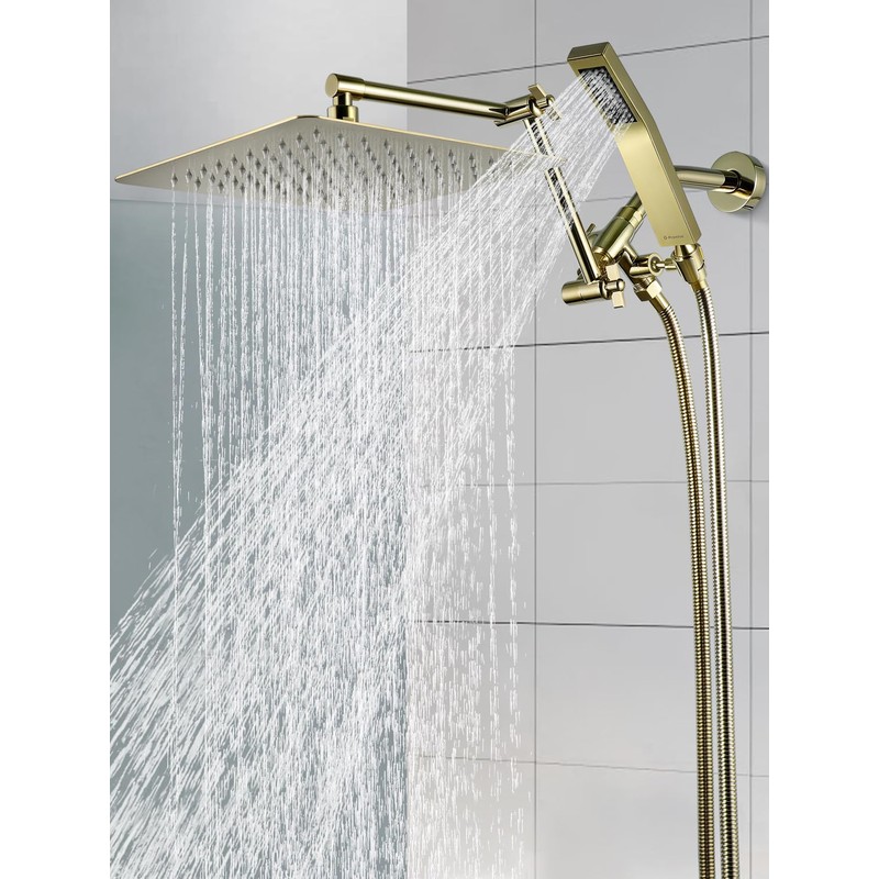 G-Promise All Metal 10 Inches Rainfall Shower Head with Handheld