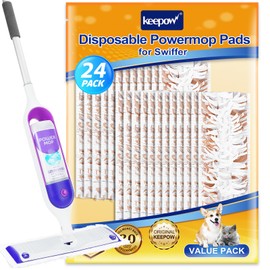 Disposable Mop Pads Refills Compatible with Swiffer Powermop 24 Pcs Wet Dry Pad for Multi-Surface Floor Cleaning - Mopping Replacement for Tile Hardwood - Sweeping Cloths for Home Kitchen