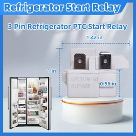 LPC314A-01 Refrigerator PTC 3-Pin Start Relay Compatible with GE GIE21GTHGWW GIE21GTHGBB GIE21GSHGSS GTE21GTHGBB Replace WR55X31710