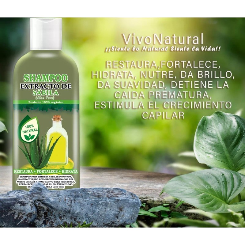 VIVONATURAL Shampoo Extracto De Sabila Hidratación Capilar 1 Litro