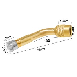 Bolatus Pack of 2 135 Degree Valve Extension, Copper Valve Adaptor, Angle Valve Extension, Car Valve, Tyre Valve Extension, Angle Valve for Car, Motorcycle, Bicycle, Scooter