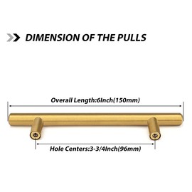 Goldenwarm LS201GD128 Kitchen Handles, Furniture Handles, Stainless Steel, 10 x 128 mm