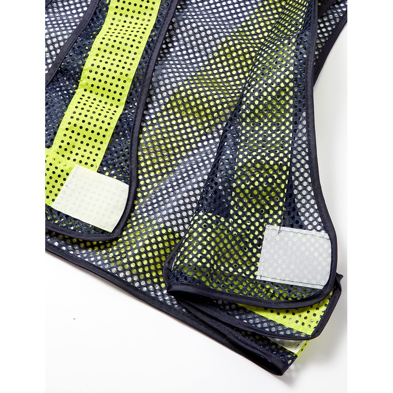 TRUSCO TMV-BY Mesh Safety Vest Navy Blue/Yellow Reflective