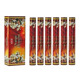Hem Orange Blossom Incense Sticks (120 Sticks, 6 Boxes Inside) - 9 Inches Long, 20g per Box - A Soothing Ambiance for Relaxation.