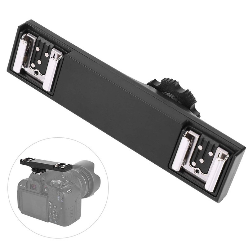 Quality Ultralight Dual Hot Shoe Splitter for SLR Camera Camcorder