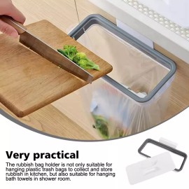 Kitchen Hanging Trash Bag Holder Cabinet Garbage Bag Rack Bag Holder with Cover