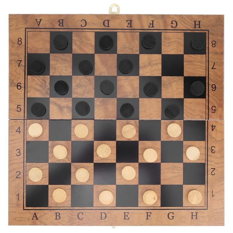 3 in 1 MultiFunctional Folding Wooden Chess Checkers Board Game