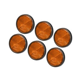 Motoforti 6pcs 1.73"x0.31" Universal Reflector - Round Motorcycle Bike Safety Reflector Increase Visibility and Safety on the Road - Plastic Orange Long-lasting