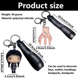 Ropniik 4pcs keyring, cartoon keyring, cartoon keyring, handbag pendant, cartoon car small gift key ring, backpack, small pendant made of PVC, black