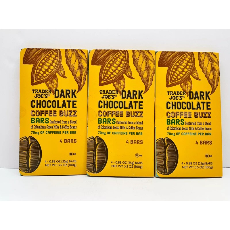 Trader Joe's 3 PACKS TRADER JOE'S DARK CHOCOLATE COFFEE BUZZ