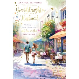 GRANDDAUGHTER and HUSBAND Anniversary card 'In Style' Range