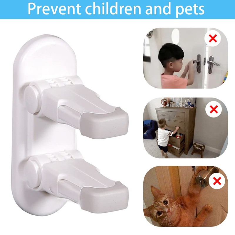 Flowden Improved Childproof Door Lever Lock（2 Pack）Prevents Toddlers from Opening