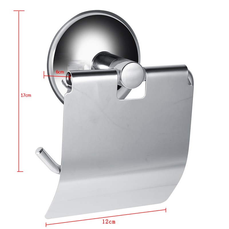 1Pc Stainless Steel Bathroom Toilet Wall Mounted Suction Paper Roll