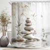 Zen Bamboo Gray Butterfly Stone Spa Pastel Bathroom Shower Curtain